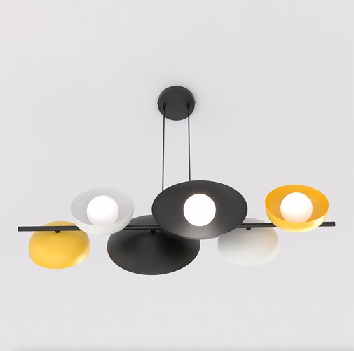 Lampa wisząca VOLUM 6 BL MIX loft, czarna, metal