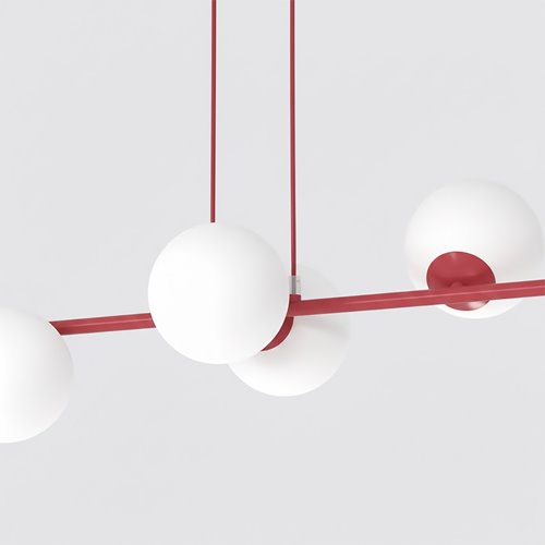 Lampa wisząca MAGNUS 6 BURGUNDY OPAL nowoczesna, klosz