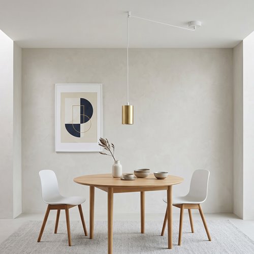 Lampa wisząca TRAKER 1 WH/GOLD nowoczesna pająk biało/złota
