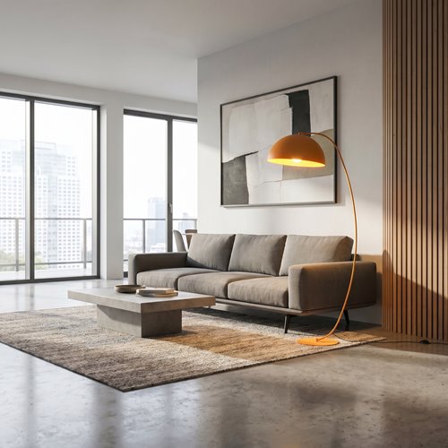 Lampa podłogowa ARCOS LP1 OR ORANGE loft pomarańczowa, metal