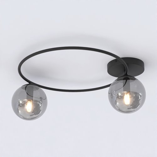 Lampa sufitowa SOPRA 2 BL GRAFIT plafon klosze czarna/grafit