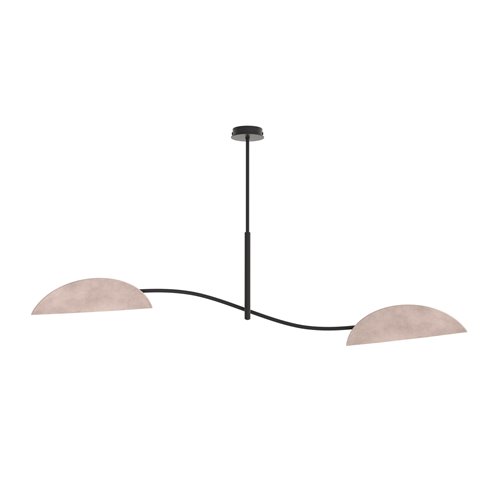 Lampa sufitowa LOTUS 2 BL GRAY abażury, czarna, szara