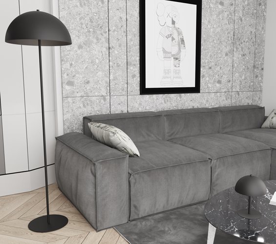 Lampka nocna MOGU LN2 BL BLACK metal, czarna, loft