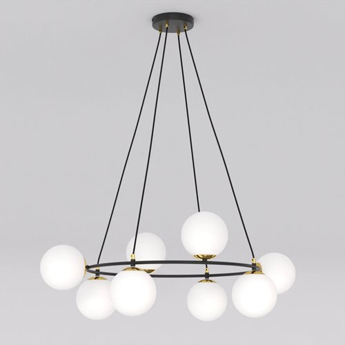 Lampa wisząca AZURA 8 BL OPAL wyjątkowa, nowoczesna, klosze