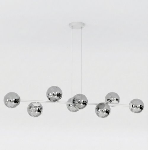 Lampa wisząca MAGNUS 8 GRAY GRAFIT nowoczesna, klosz, szara