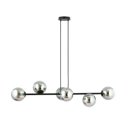 Lampa wisząca ROSSI 6 BL GRAFIT klosz grafit, czarna