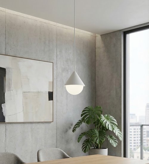 Lampa wisząca GIRO 1 BL WHITE nowoczesna, czarna biała metal