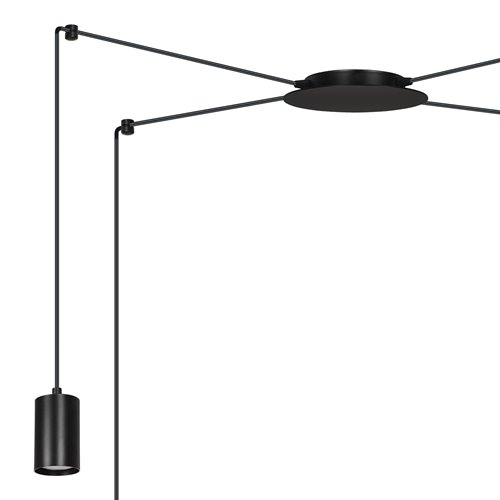 Lampa wisząca TRAKER 4 BL/BLACK nowoczesna, pająk, czarna