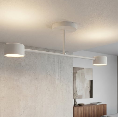 Lampa sufitowa HALO 2 WHITE minimalistyczna, biały, metal