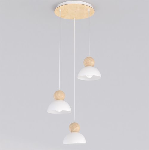 Lampa wisząca KAKI 3PREM WHITE nowoczesna, biała, metal