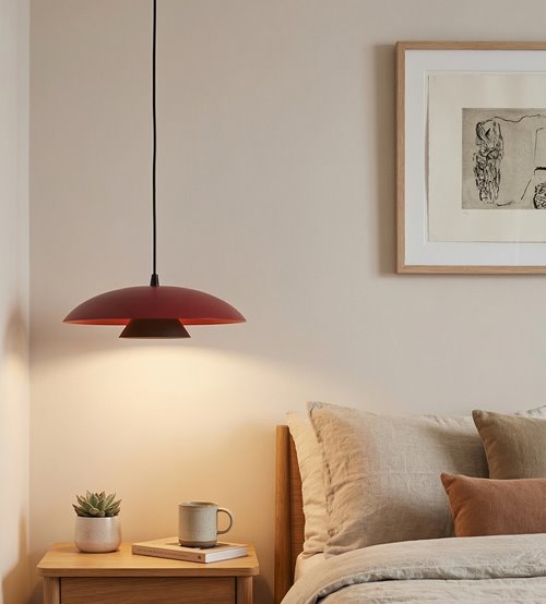 Lampa wisząca BABEL 1 BURGUNDY BL nowoczesna, burgund, metal