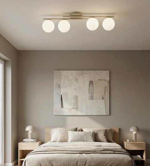 Lampa sufitowa KAIRO 4 MOKKA OPAL plafon, klosz, beżowa