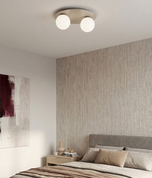 Lampa sufitowa SOLAR 2 MOKKA OPAL nowoczesna, beżowa, biała