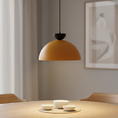 Lampa wisząca LUNARO 1L BL ORANGE loft, pomarańczowa, metal