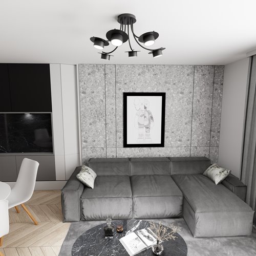 Lampa sufitowa ENSO 6 BL BLACK plafon, czarna, metal, loft