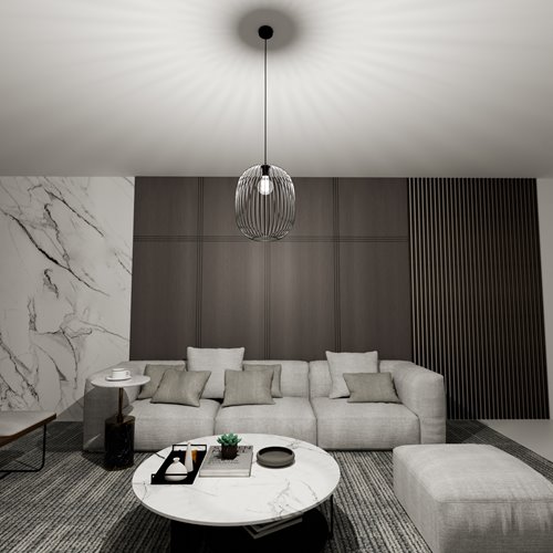 Lampa wisząca ONYX 1 BL loft, druciak, regulowana, czarna