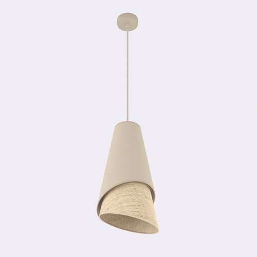 Lampa wisząca MODA 1 MO RATTAN nowoczesna, beżowa, abażur
