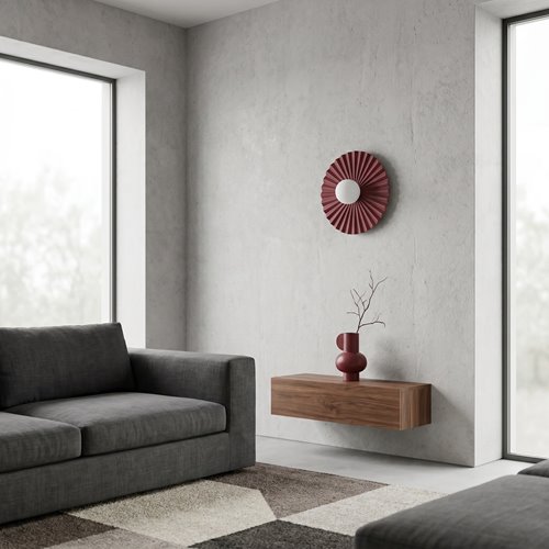 Kinkiet UMBRA L K1 BURGUNDY OPAL nowoczesny, metal, fala