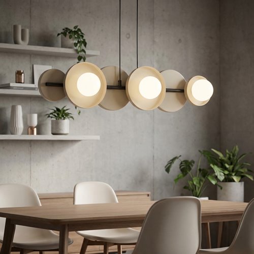 Lampa wisząca MODEL 6 BL MOKKA loft, beżowa, metal