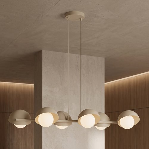 Lampa wisząca BOOM 6 MOKKA nowoczesna, beżowa, metal