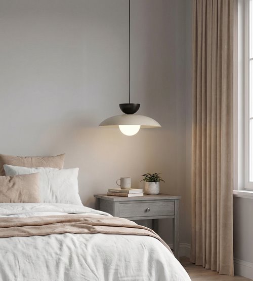 Lampa wisząca MULAN 1 MOKKA BL nowoczesna, beżowa, metal