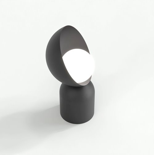 Lampka nocna BOTO LN1 BLACK metal, czarna, loft