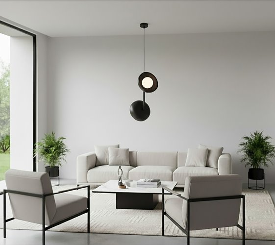 Lampa sufitowa VANILA 2 BLACK loft, czarna, metal
