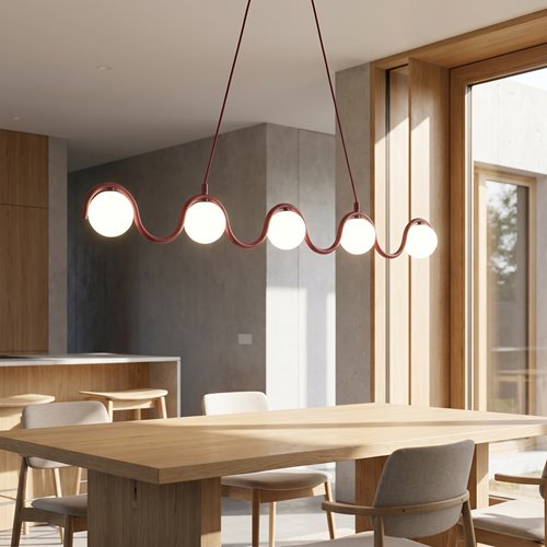 Lampa wisząca SINUS 5 BURGUNDY OPAL nowoczesna, metal