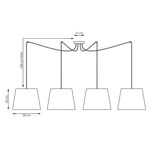 Lampa wisząca ASCOT 4 MIX abażur, szary, beż, klasyczna