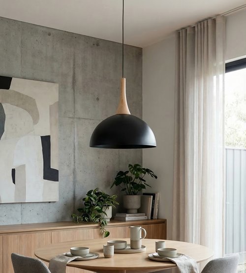 Lampa wisząca NAUTICA 1S BLACK nowoczesna, czarna, metal