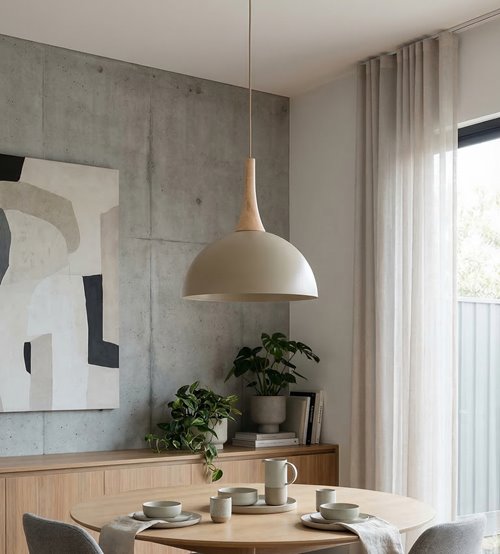 Lampa wisząca NAUTICA 1S MOKKA nowoczesna, beżowa, metal