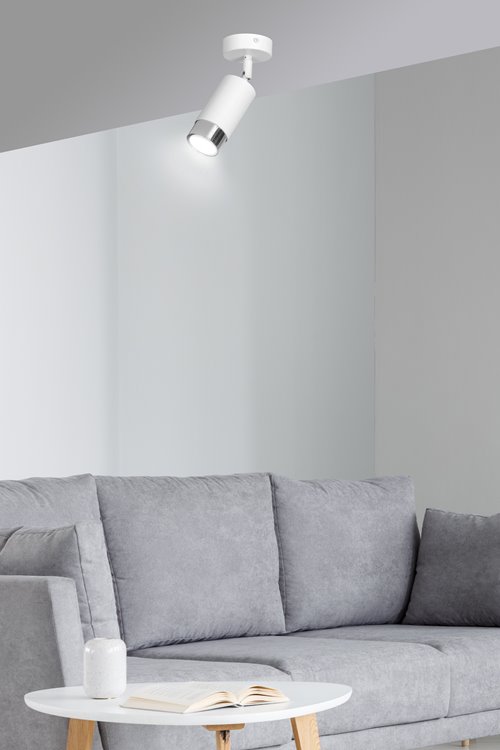 Lampa sufitowa HIRO 1 WH/CHROME tuby, metal, biały/chrom