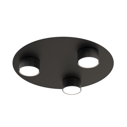Lampa sufitowa BOLX 3 BL BLACK plafon, czarna, metal, loft