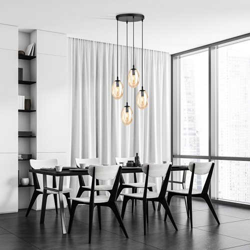 Lampa wisząca ASTRAL 4 BL PREMIUM MIODOWY klosze DESIGN