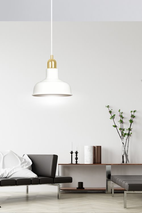 Lampa wisząca IBOR 1 WHITE wyjątkowa regulowana biało/złota