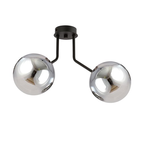 Lampa sufitowa NOVA 2 BL/GRAFIT kule klosze czarna/grafit