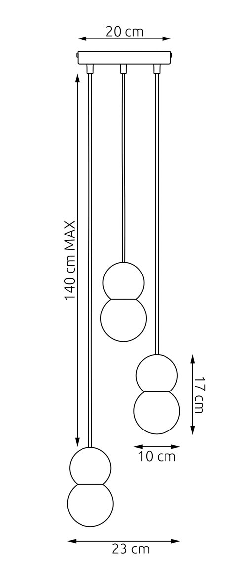 Lampa wisząca LOOP 3 BLACK nowoczesna, czarna, drewno, klosz