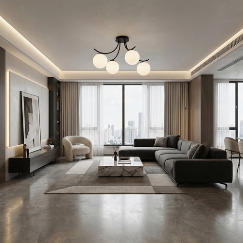 Lampa sufitowa BOSTON 4 BLACK/OPAL nowoczesna czarna/biała