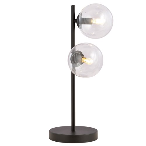 Lampka nocna ROSSI LN2 TRANSPARENT klosz, czarna