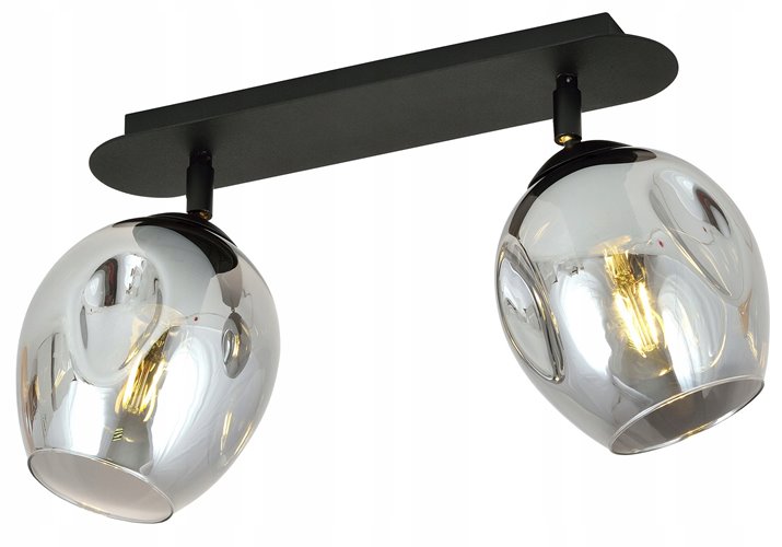 Lampa sufitowa FLOW 2 BL GRAFIT loft klosz czarna grafit
