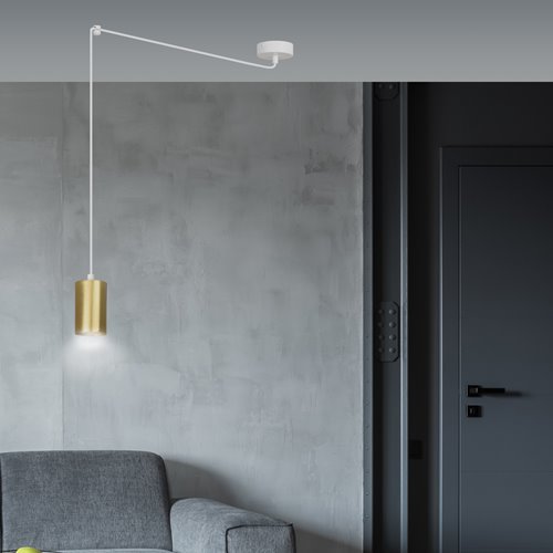 Lampa wisząca TRAKER 1 WH/GOLD nowoczesna pająk biało/złota