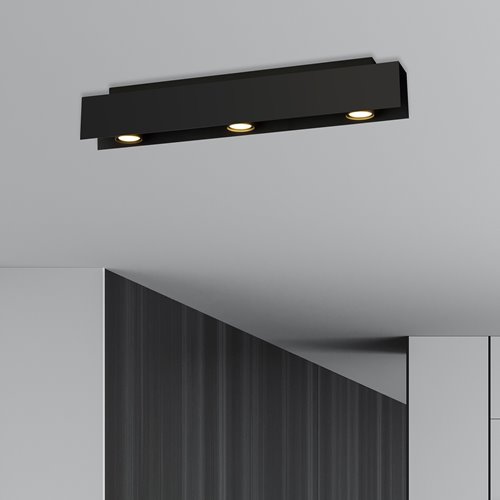 Lampa sufitowa KENNO 3 BLACK loft nowoczesna metalowa czarna