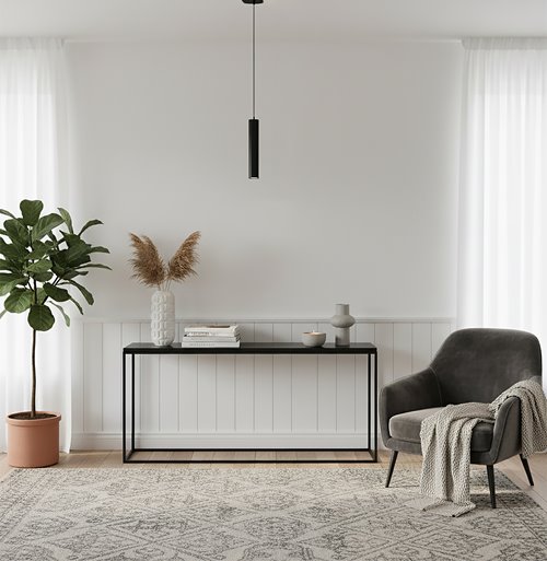 Lampa wisząca LUNA 1 BLACK nowoczesna, tuby, metal, czarna