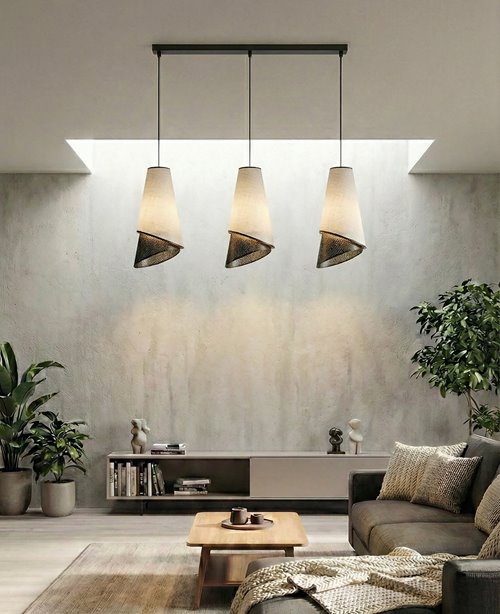 Lampa wisząca MODA 3 BL GRAY LOFT nowoczesna, szara, abażur