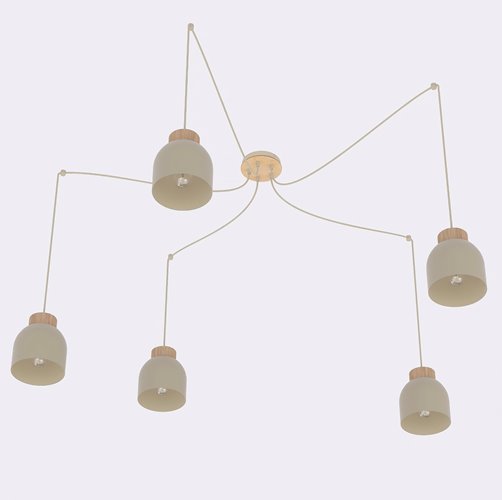 Lampa wisząca KRU 5 MOKKA nowoczesna, beżowa, metal, pająk
