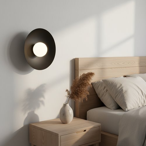 Kinkiet INSPO K1 BLACK nowoczesny, czarny, metal