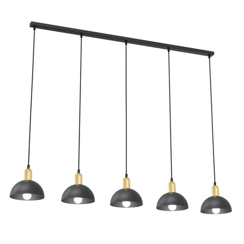 Lampa wisząca MOTO 5 BL, loft, metal, czarna, złota