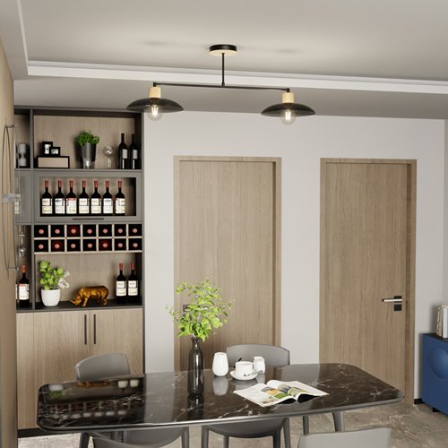 Lampa sufitowa KOBE 2 BLACK unikatowy, japandi, skandynawski