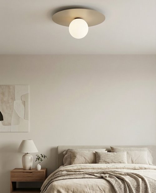 Lampa sufitowa SOLAR 1 MOKKA OPAL nowoczesna beżowa, biała