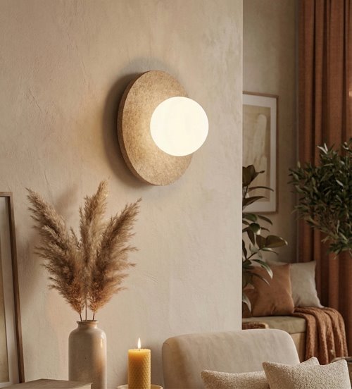 Kinkiet CALMA S K1 BEIGE nowoczesny, klosz, filc, beżowy